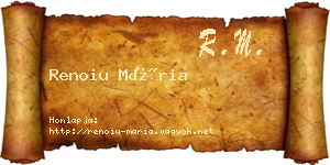 Renoiu Mária névjegykártya